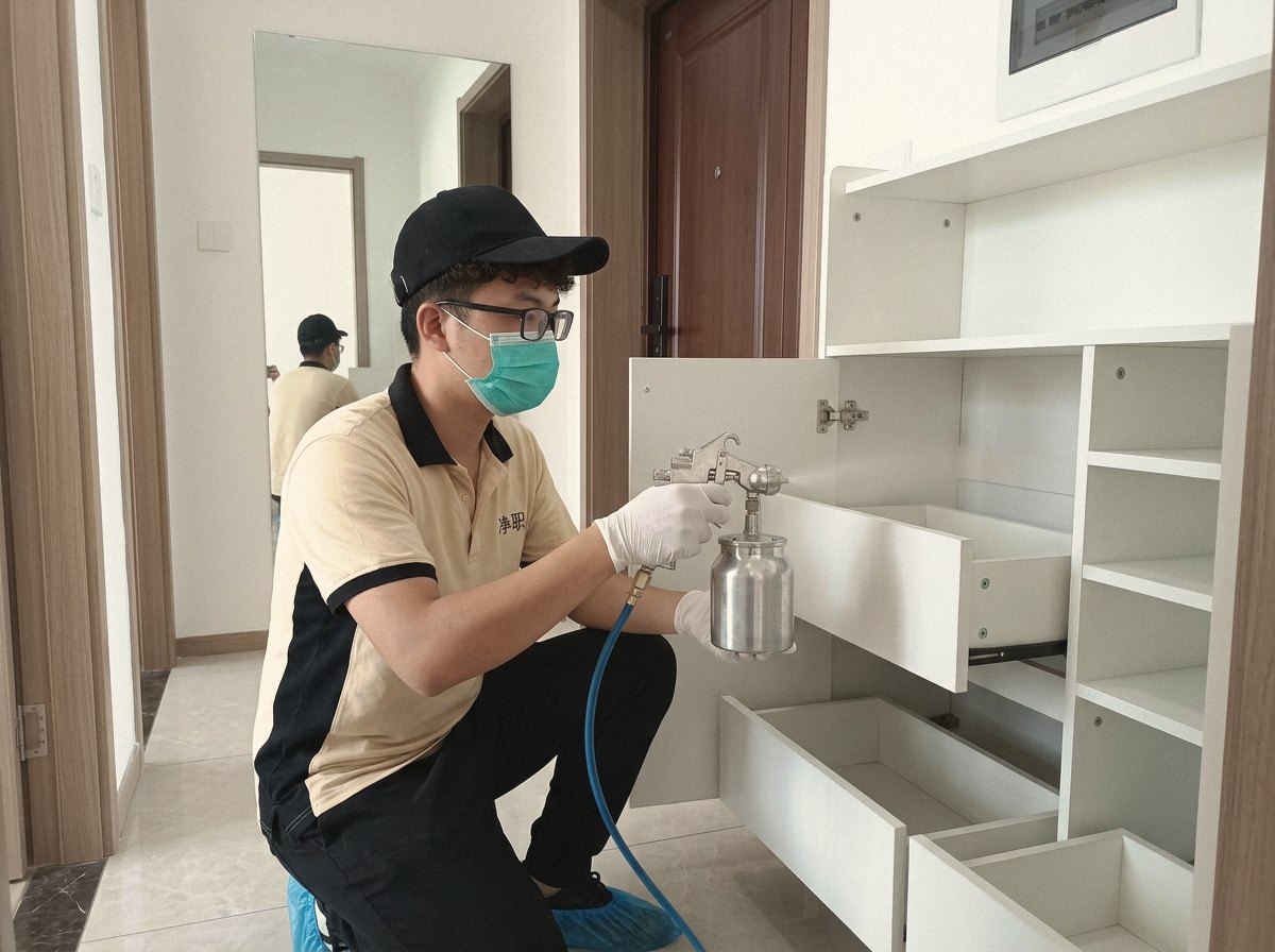 深圳南山区儿童房除甲醛:净职师傅为玄关鞋柜喷涂除醛(示意图)